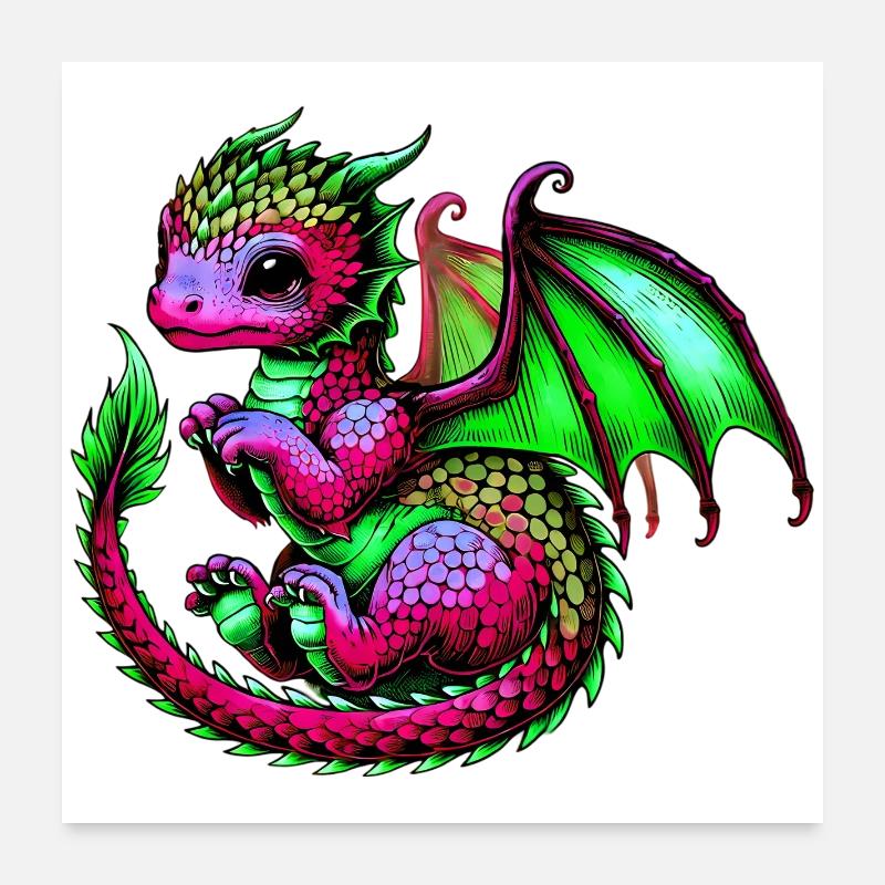 Drache Poster 60x60 cm