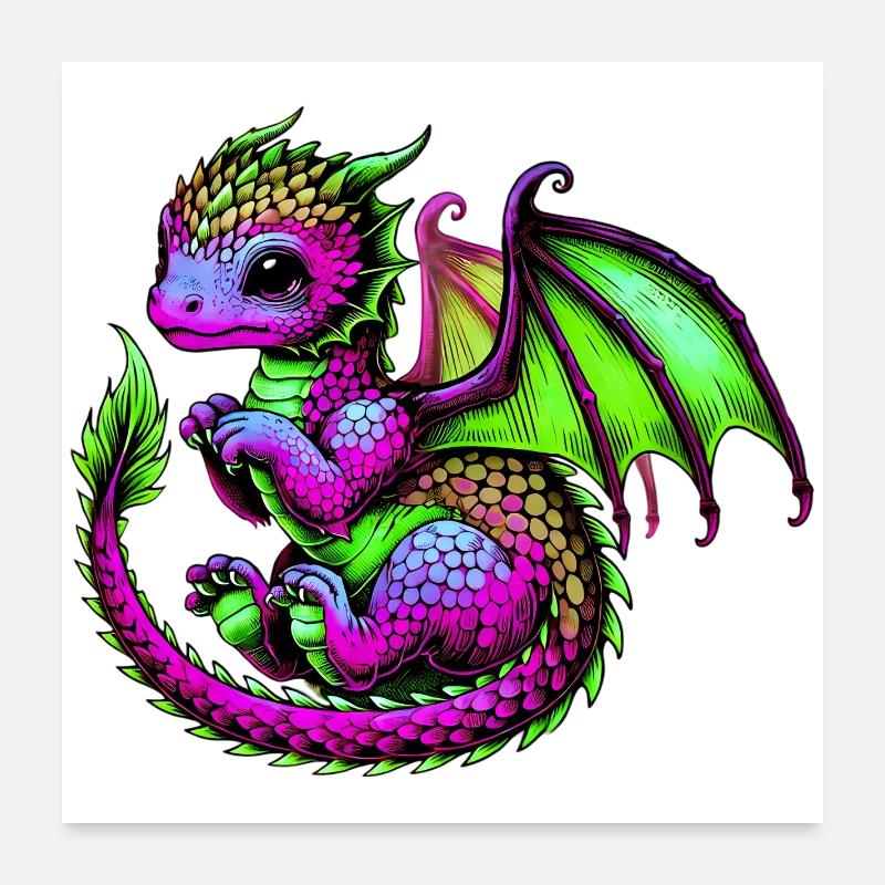 Drache Poster 60x60 cm