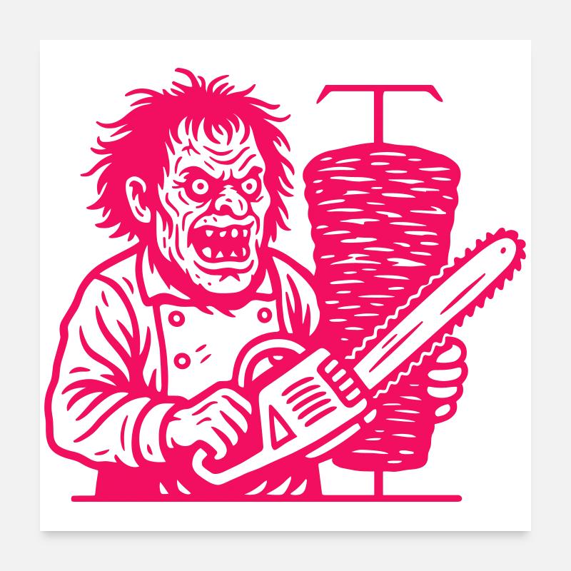 Horror Döner pink Poster 60x60 cm