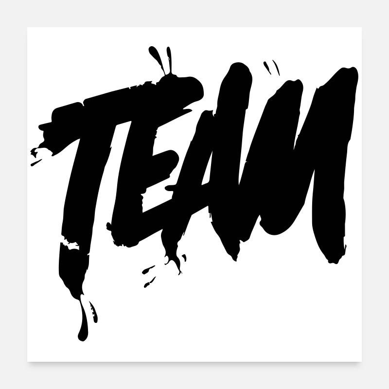Team Schriftzug Poster 60x60 cm