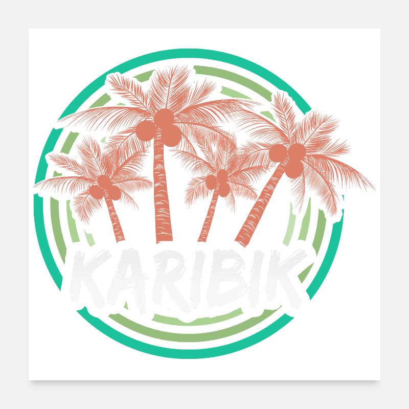 Vacances Caraïbes Poster 60 x 60 cm