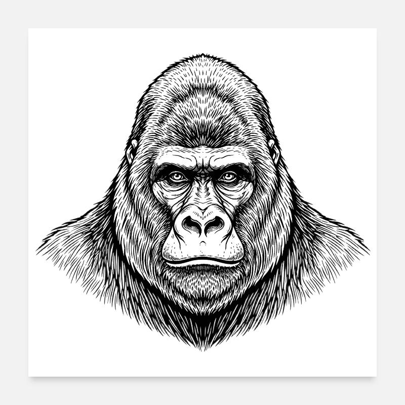 Gorilla Poster 24" x 24" (60x60 cm)