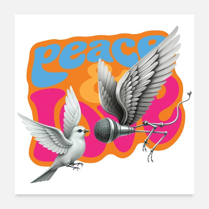 DOVE INTERVIEW - peace & love Poster 60 x 60 cm