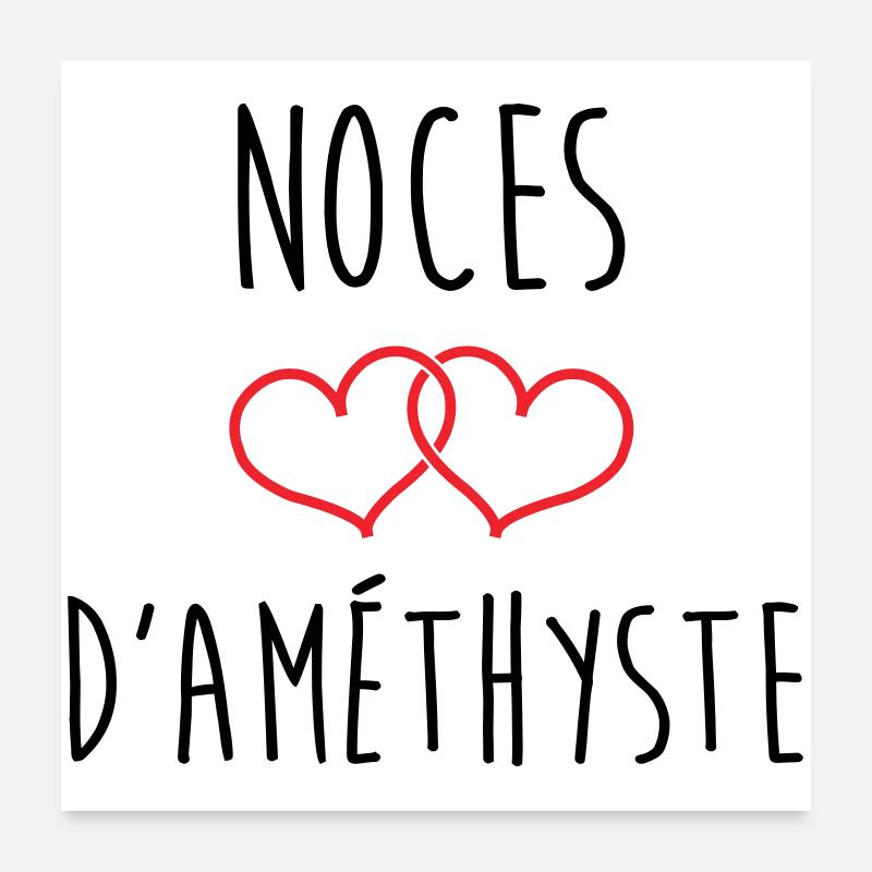 Noces d’améthyste 48 ans de mariage Poster 60 x 60 cm