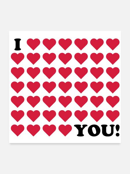 mariage d'amour de jour de valentines - Poster 60 x 60 cm - blanc - Devant