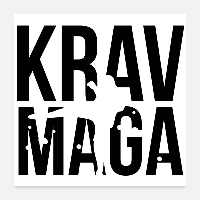 krav maga - Poster 60 x 60 cm - blanc