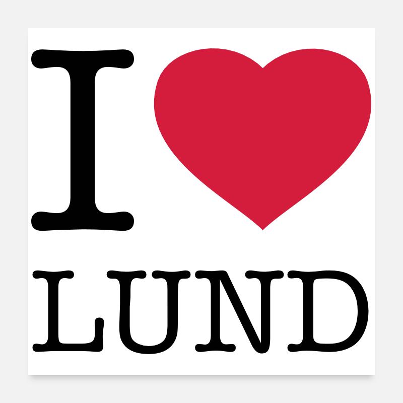 I LOVE LUND Suède Poster 60 x 60 cm