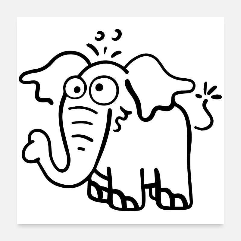 Drôle d'éléphant. Poster 60 x 60 cm