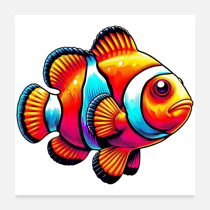 Clownfish Poster 24" x 24" (60x60 cm)