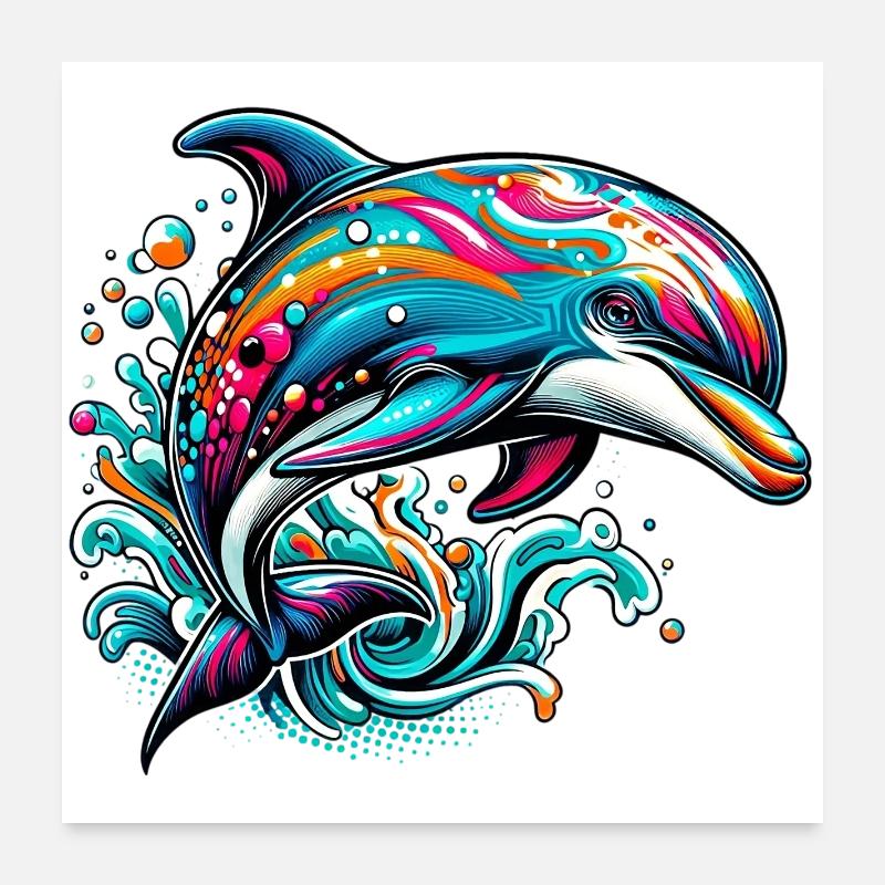 Dauphin Poster 60 x 60 cm