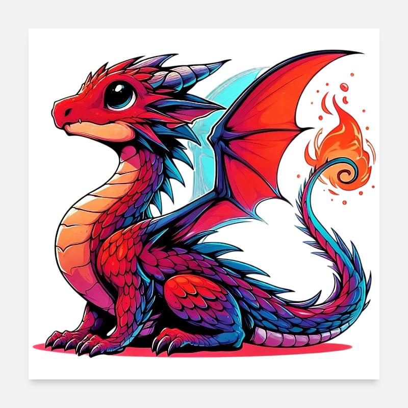 Drache Poster 60x60 cm