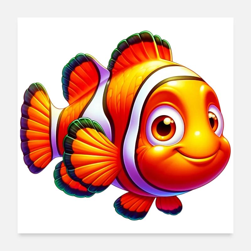 Poisson-clown Poster 60 x 60 cm