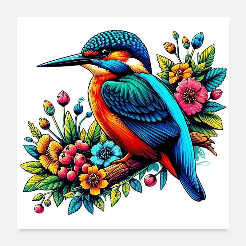 Eisvogel Poster 60x60 cm
