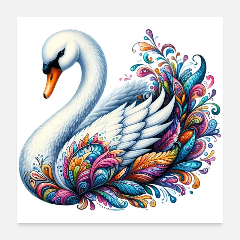 Schwan Poster 60x60 cm