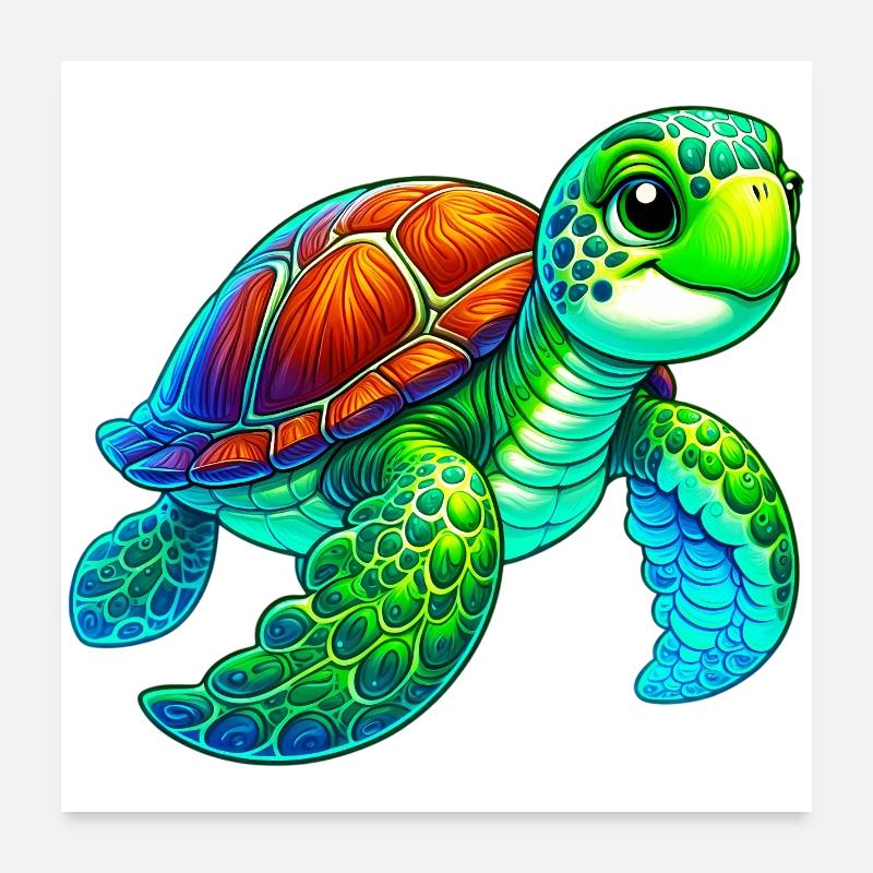 Turtle Poster 24" x 24" (60x60 cm)