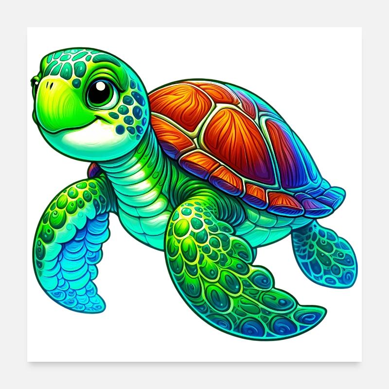 Tortue Poster 60 x 60 cm