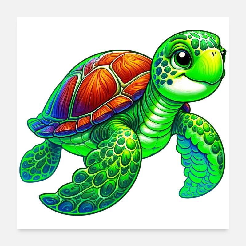 Turtle Poster 24" x 24" (60x60 cm)