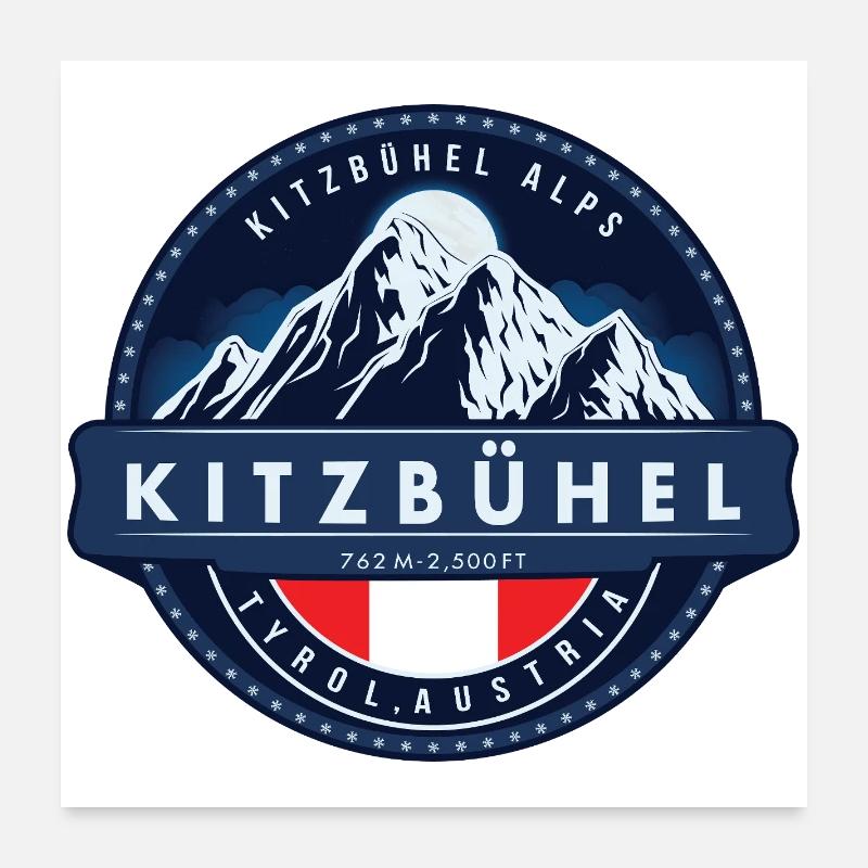 Kitzbühel , Kitzbühel Alps, Austria - Poster 60 x 60 cm - blanc