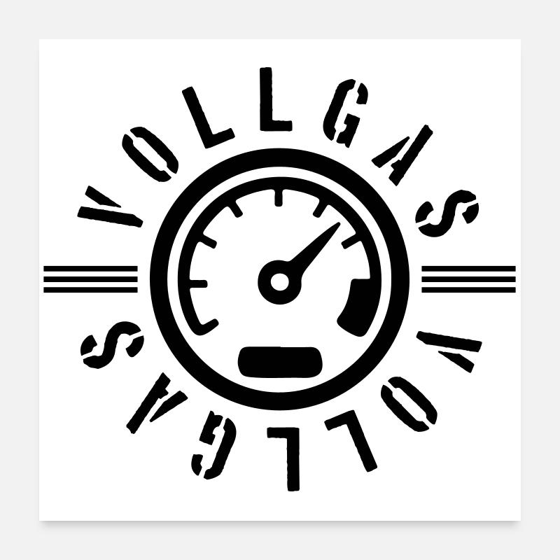 Full Throttle Speedometer Kmh Tuning Poster 24" x 24" (60x60 cm)