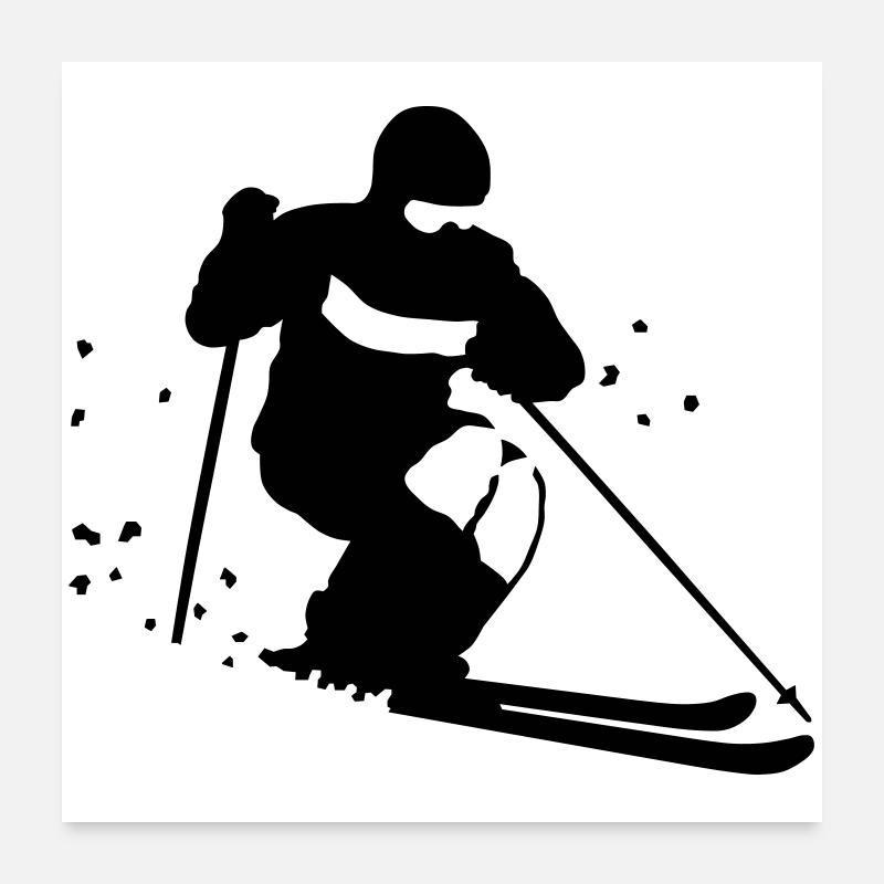 Ski de bosses Poster 60 x 60 cm