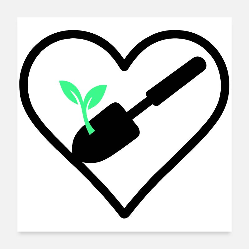 Gardening Heart – Grüne Leidenschaft Poster 60x60 cm