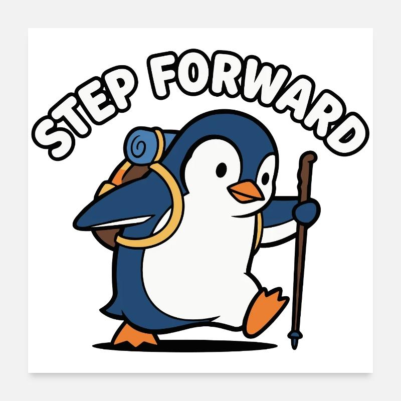Forward Step Penguin Poster 24" x 24" (60x60 cm)