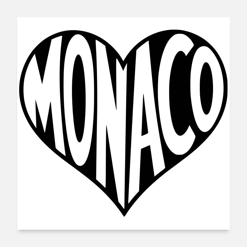 Monaco au cœur Poster 60 x 60 cm