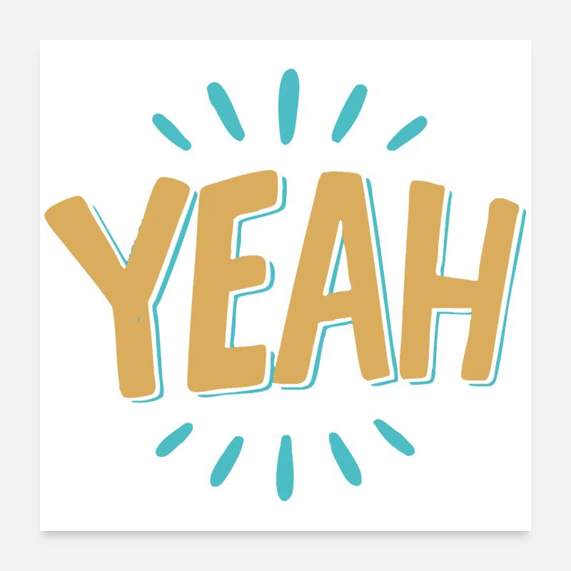 yes Burst Graphic Tee Poster 24" x 24" (60x60 cm)