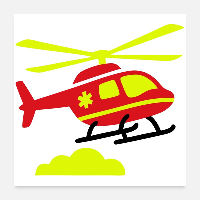 Médecin d’urgence de l’hélicoptère de sauvetage Poster 60 x 60 cm