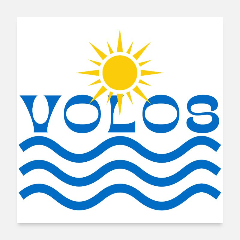 Volos Coastal Sun Waves Logo - Poster 60 x 60 cm - blanc