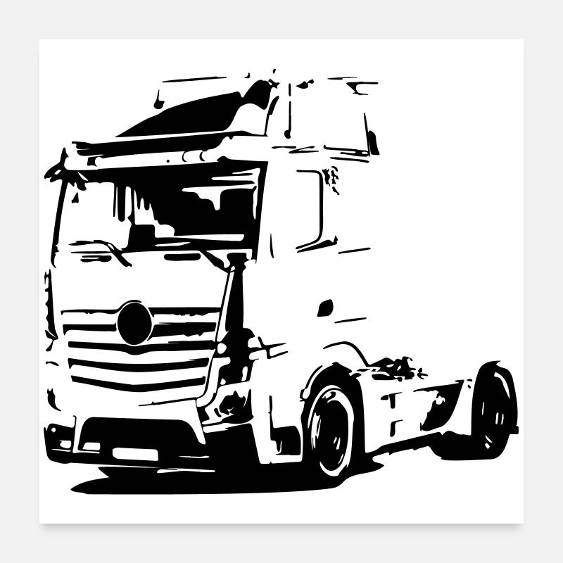 Deutscher LKW Poster 60x60 cm