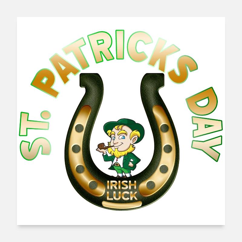 Fer à cheval Leprechaun de la Saint-Patrick Poster 60 x 60 cm