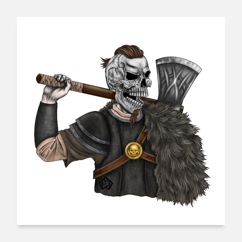 Wikinger, Odin, Thor, Wallhalla, Berserker Poster 60x60 cm