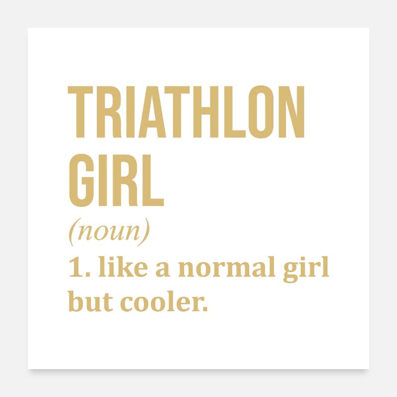 Triathlon - Poster 60x60 cm - Weiß