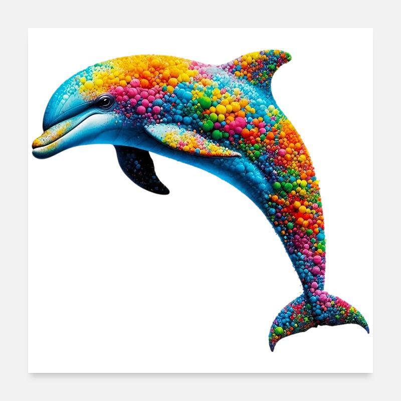 Dolphin Poster 24" x 24" (60x60 cm)
