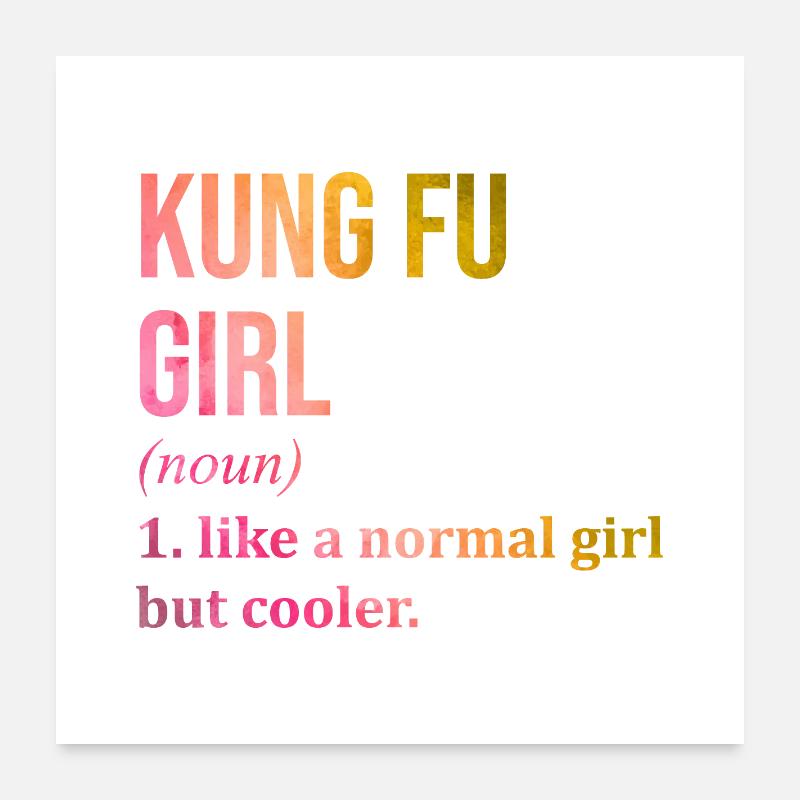 Kung-Fu - Poster 60x60 cm - Weiß