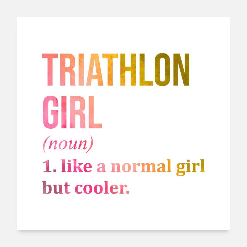 triathlon - Poster 60 x 60 cm - blanc