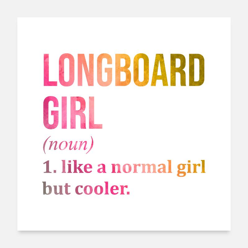 Longboarder - Poster 60 x 60 cm - blanc