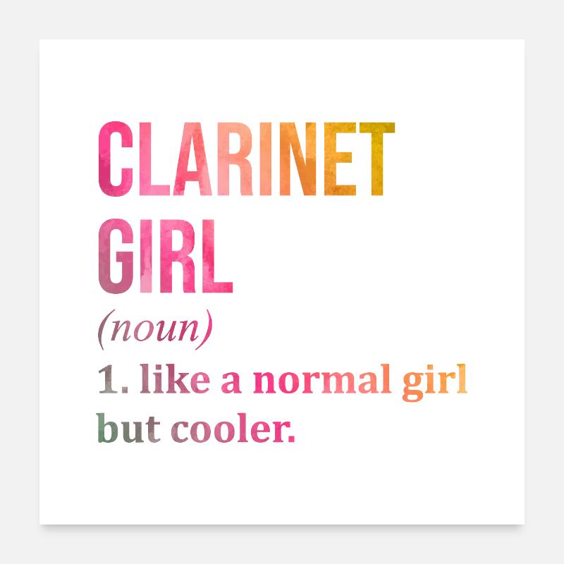 Klarinette - Poster 60x60 cm - Weiß