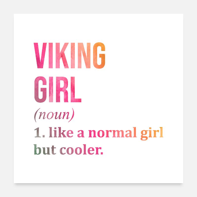 Wikinger - Poster 60x60 cm - Weiß