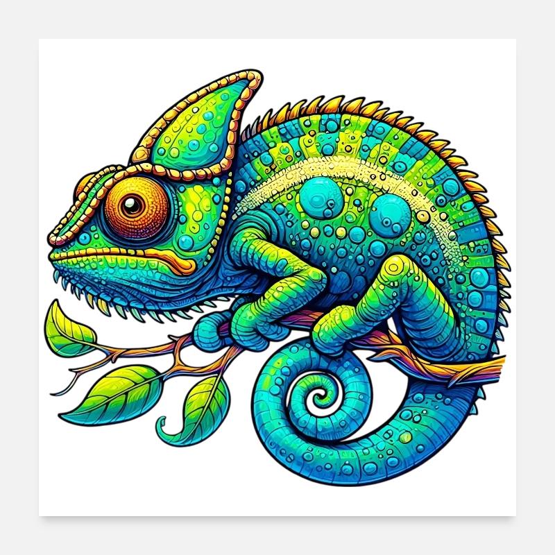 Caméléon Poster 60 x 60 cm