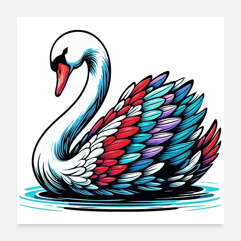 Schwan Poster 60x60 cm