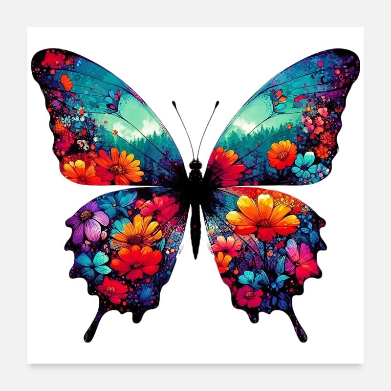 Schmetterling Poster 60x60 cm