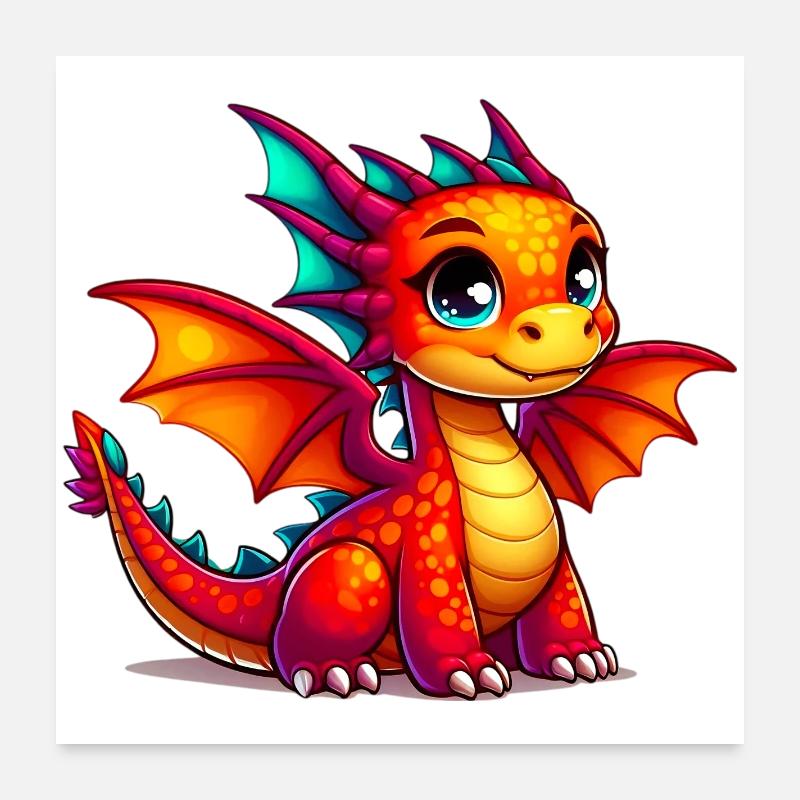 Drache Poster 60x60 cm