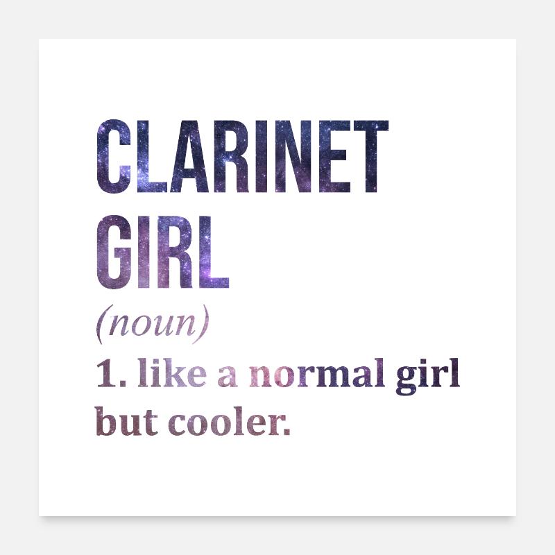 clarinette - Poster 60 x 60 cm - blanc