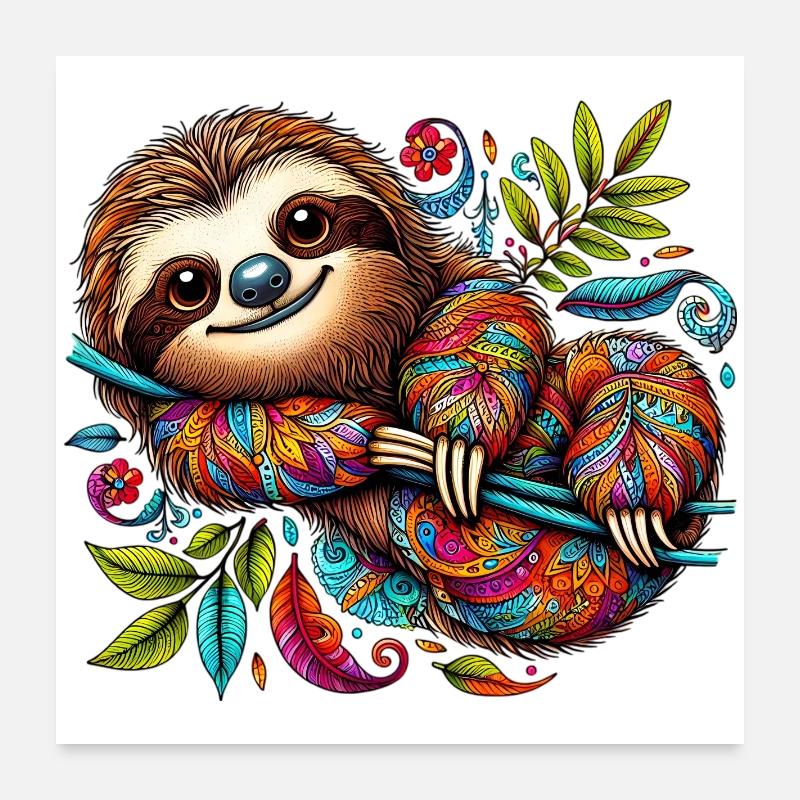 Sloth Poster 24" x 24" (60x60 cm)