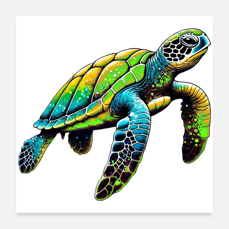 Turtle Poster 24" x 24" (60x60 cm)