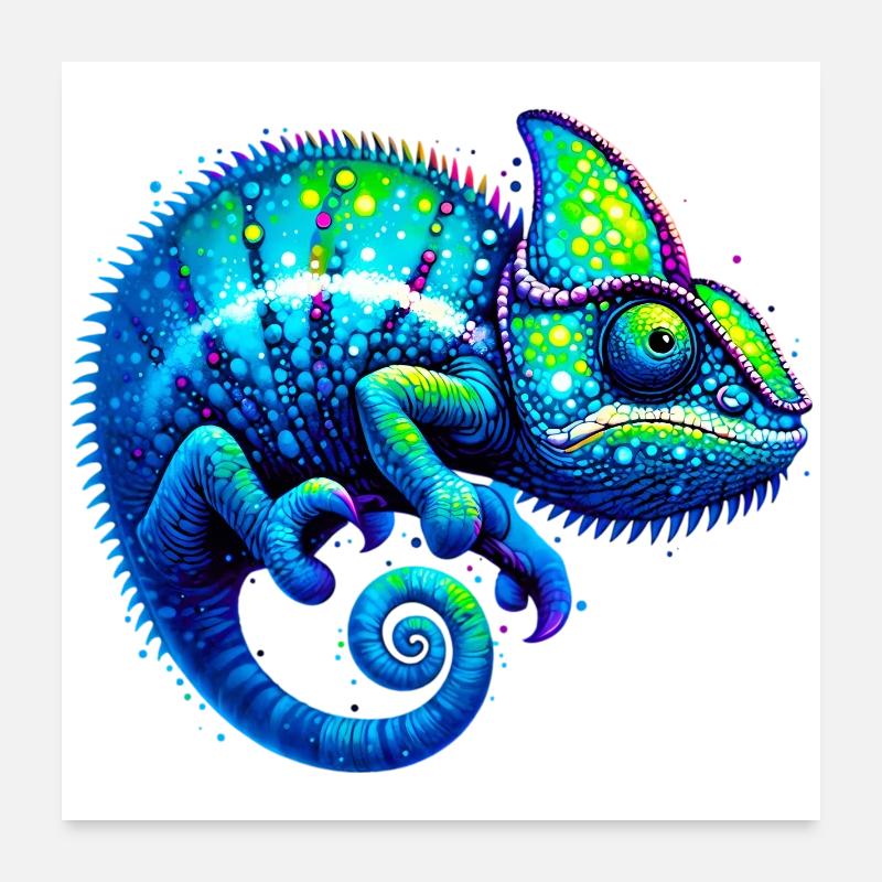 Caméléon Poster 60 x 60 cm
