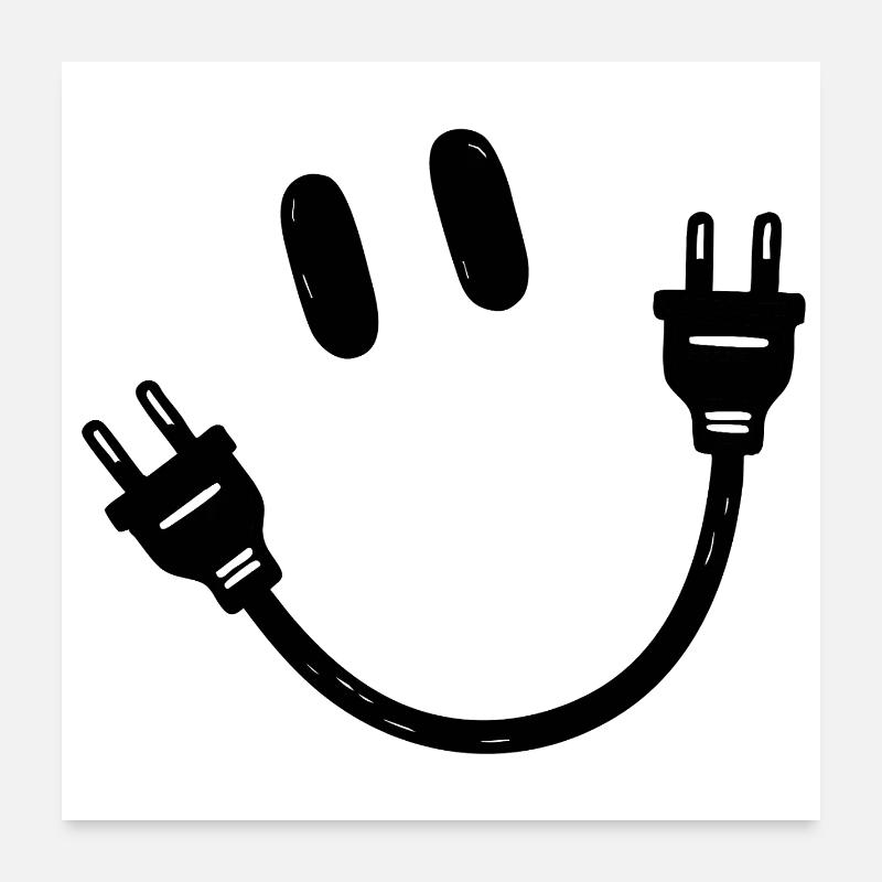 Electrician Electrical Engineer Schuko Plug Funny Poster 24" x 24" (60x60 cm)