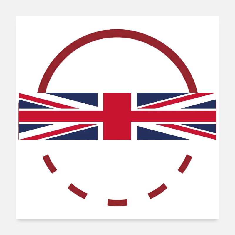 Union Jack Arc Print Abzeichen Poster 60x60 cm